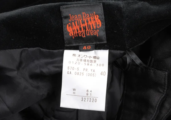 Jean Paul GAULTIER Velour Piped Sailor Flare Pants K-174646_013