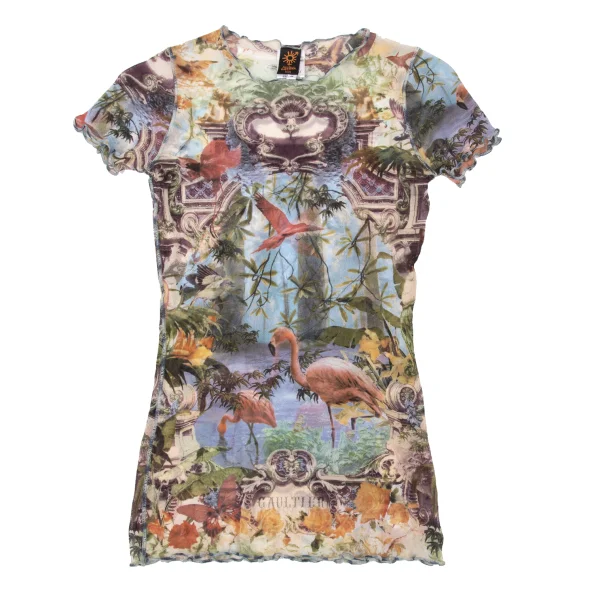 Jean Paul GAULTIER SOLEIL Tropical Print Mesh T-shirt K-174649_002