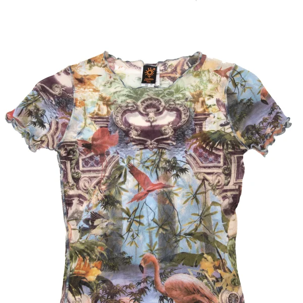 Jean Paul GAULTIER SOLEIL Tropical Print Mesh T-shirt K-174649_003