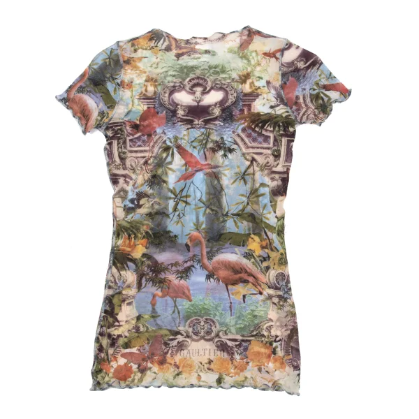 Jean Paul GAULTIER SOLEIL Tropical Print Mesh T-shirt K-174649_012