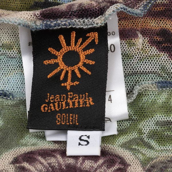 Jean Paul GAULTIER SOLEIL Tropical Print Mesh T-shirt K-174649_018