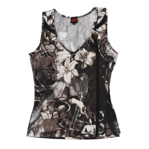 Jean Paul GAULTIER Art Print V-neck Sleeveless Top K-174650_002