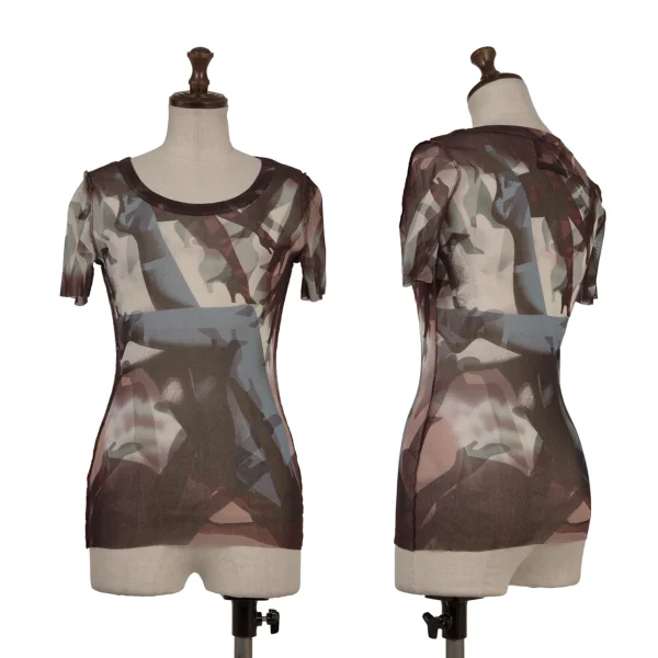 JPG by GAULTIER Graphic Leg Print Mesh T-shirt Multi-Color 40 K-174652_001