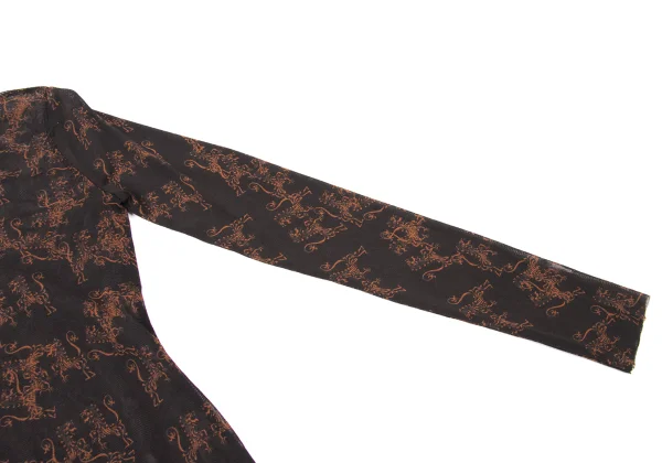 JPG by GAULTIER Damask Pattern Turtleneck Mesh Top K-174653_006
