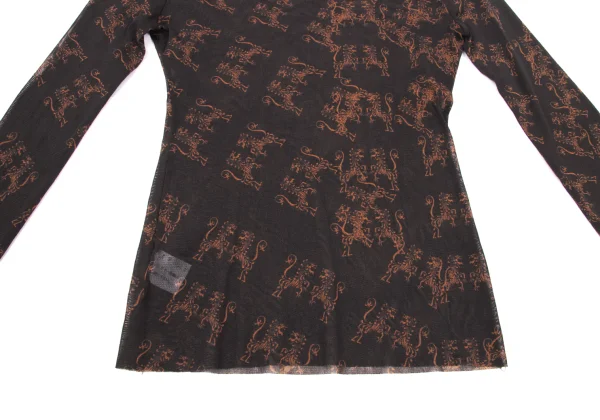 JPG by GAULTIER Damask Pattern Turtleneck Mesh Top K-174653_008