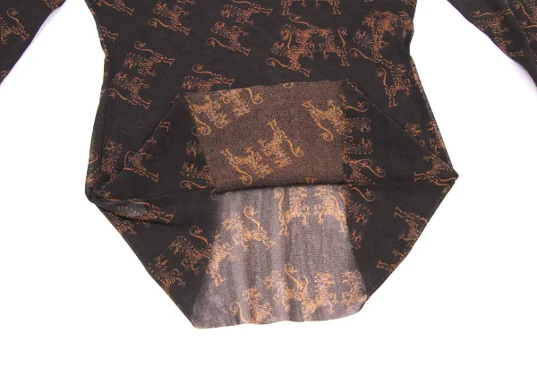 JPG by GAULTIER Damask Pattern Turtleneck Mesh Top K-174653_009