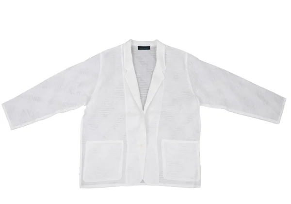 JUNKO KOSHINO Linen Bias Sheer Jacket K-174660_002