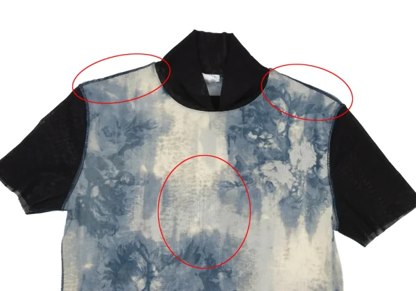 Jean Paul GAULTIER HOMME Floral Print Mesh T-Shirt K-174665_003