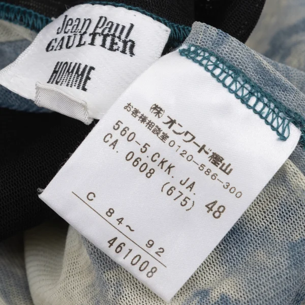 Jean Paul GAULTIER HOMME Floral Print Mesh T-Shirt K-174665_016