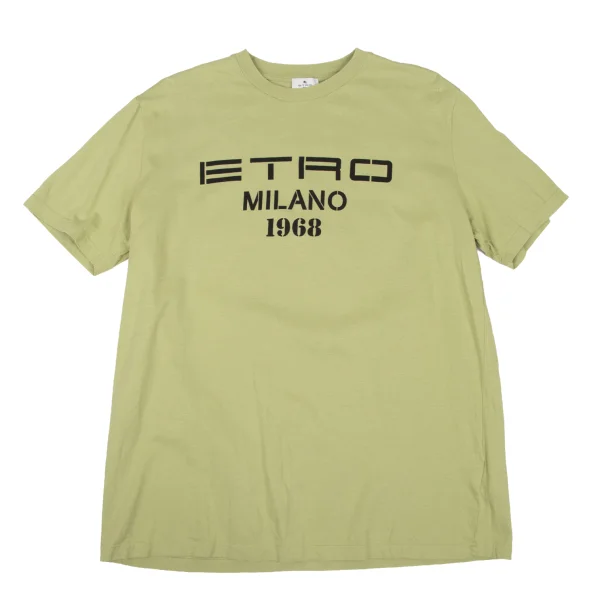 ETRO Cotton Logo Print T-Shirt Light Green 44 K-174666_001