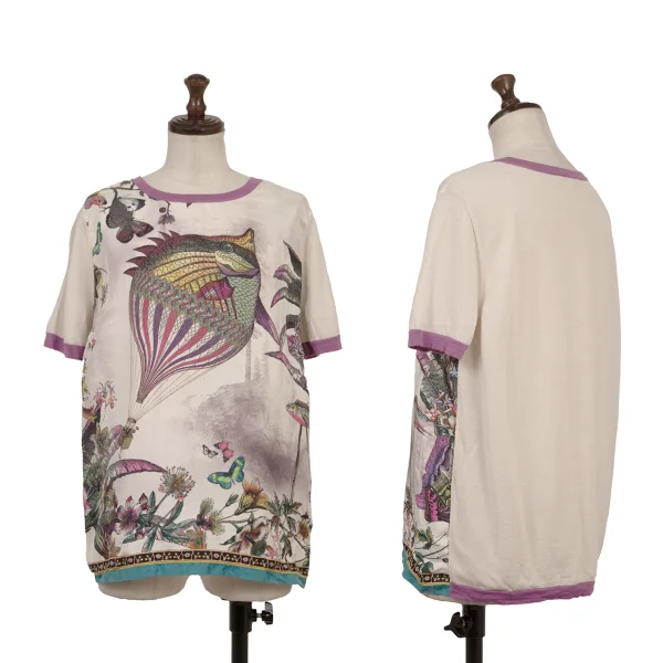 ETRO Wool Front Graphic Print Panel T-Shirt Multi-Color 48 K-174667_001
