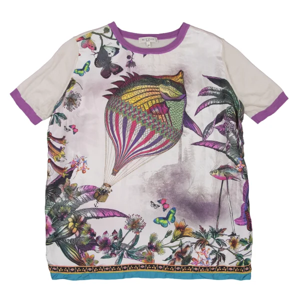 ETRO Wool Front Graphic Print Panel T-Shirt K-174667_002