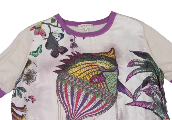 ETRO Wool Front Graphic Print Panel T-Shirt K-174667_003