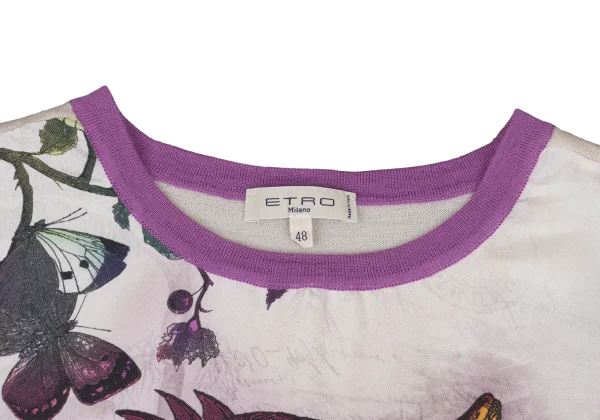 ETRO Wool Front Graphic Print Panel T-Shirt K-174667_004