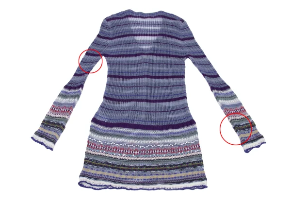 ETRO Linen Blend Stripe Glitter Rib Knit Long Cardigan K-174669_012