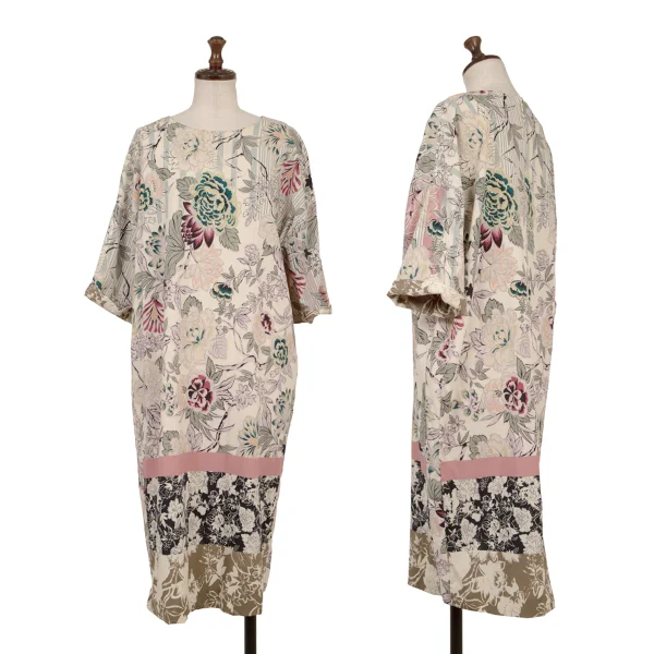 ETRO Wool Floral Print Stretch Dress Multi-Color 46 K-174671_001