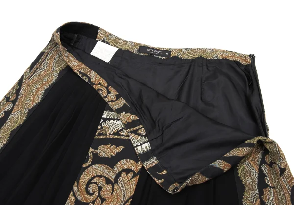 ETRO Rayon Blend Graphic Print Sheer Pleats Stretch Skirt K-174674_005