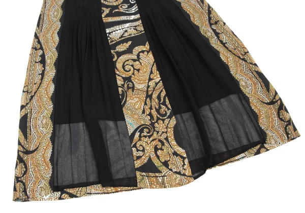 ETRO Rayon Blend Graphic Print Sheer Pleats Stretch Skirt K-174674_006