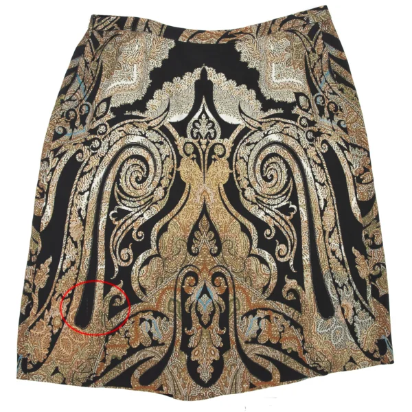 ETRO Rayon Blend Graphic Print Sheer Pleats Stretch Skirt K-174674_009