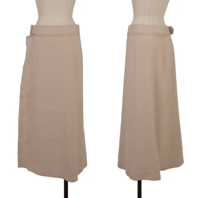 GIORGIO ARMANI Linen Silk Zip Belt Design Skirt