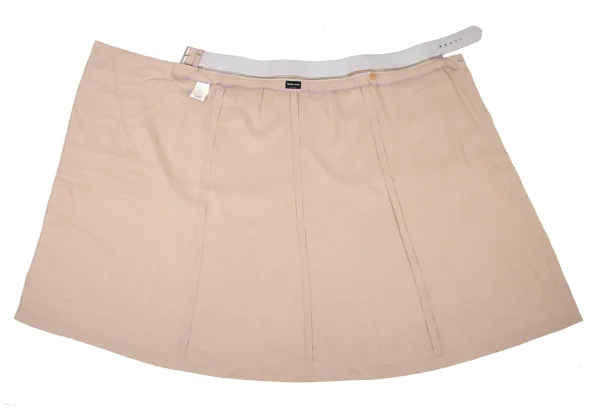 GIORGIO ARMANI Linen Silk Zip Belt Design Skirt K-174678_010