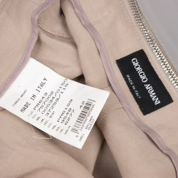 GIORGIO ARMANI Linen Silk Zip Belt Design Skirt K-174678_014