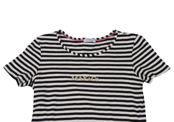 MAX&Co Cotton Logo Sequin Striped T-shirt K-174679_003