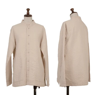 ISSEY MIYAKE HaaT Red Stitch Design Band-Collar Jacket
