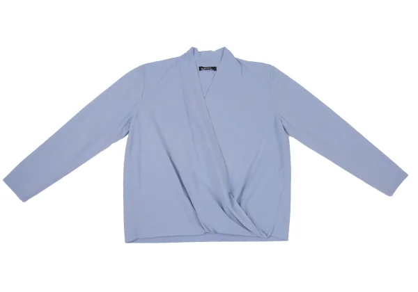 ISSEY MIYAKE PERMANENTE Cotton Drape Wrap-Front Blouse K-174683_002
