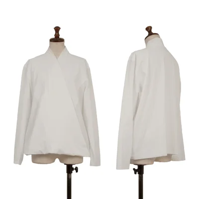 ISSEY MIYAKE PERMANENTE Cotton Drape Wrap Front Blouse