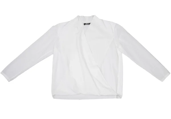 ISSEY MIYAKE PERMANENTE Cotton Drape Wrap Front Blouse K-174684_002