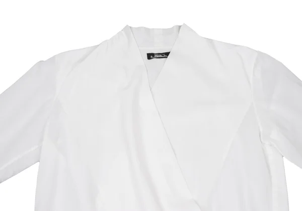 ISSEY MIYAKE PERMANENTE Cotton Drape Wrap Front Blouse K-174684_003