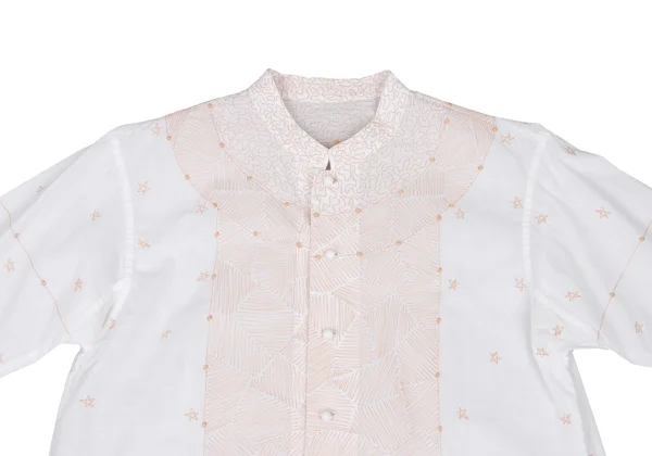 ISSEY MIYAKE HaaT Star Embroidery Band-collar Blouse K-174685_003