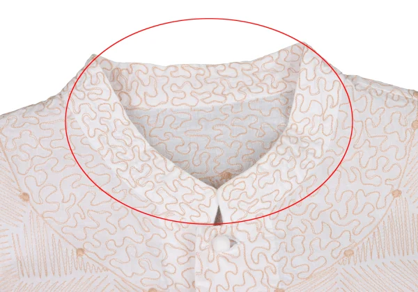 ISSEY MIYAKE HaaT Star Embroidery Band-collar Blouse K-174685_004