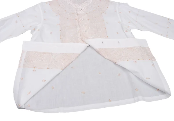 ISSEY MIYAKE HaaT Star Embroidery Band-collar Blouse K-174685_010