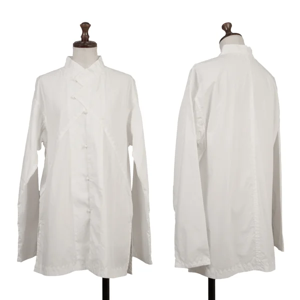 ASHA BY MDS Zig Zag Embroidery Stand Collar Blouse White L K-174687_001