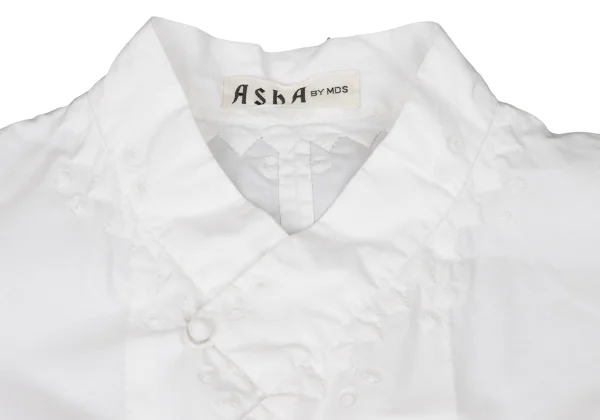 ASHA BY MDS Zig Zag Embroidery Stand Collar Blouse K-174687_004