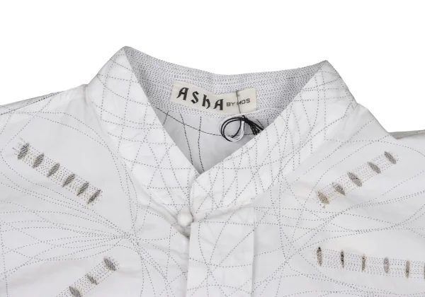 ASHA BY MDS Graphic Embroidery Band Collar Blouse K-174688_004