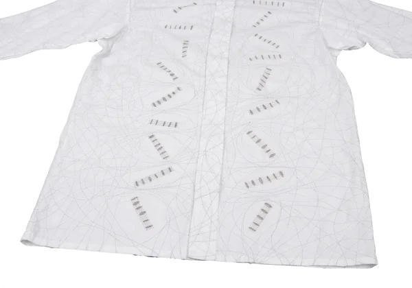 ASHA BY MDS Graphic Embroidery Band Collar Blouse K-174688_009