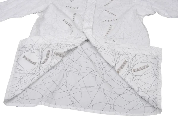 ASHA BY MDS Graphic Embroidery Band Collar Blouse K-174688_012
