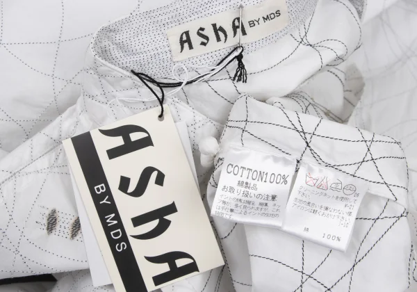 ASHA BY MDS Graphic Embroidery Band Collar Blouse K-174688_017