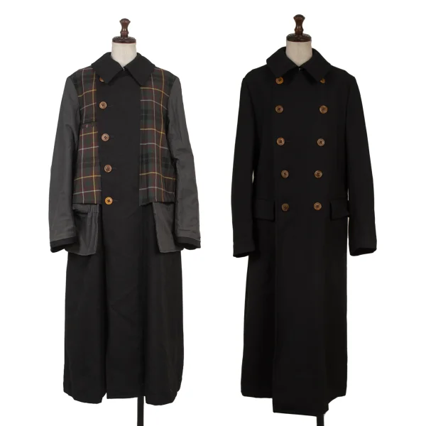 COMME des GARCONS Inside Out Reversible Wool Coat Black S-M K-174691_001