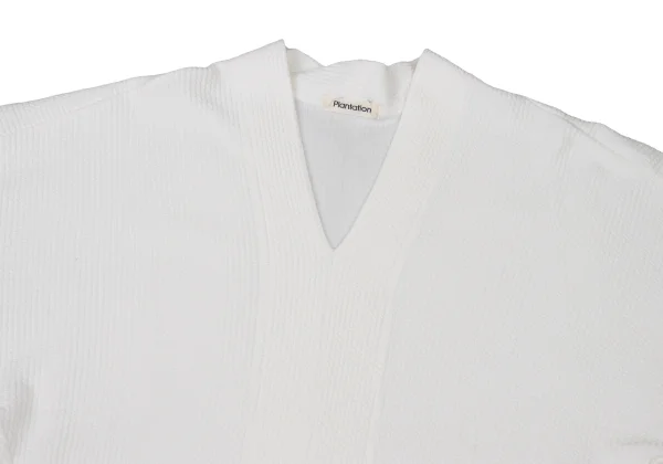 Plantation Cotton Ridge Weave V Neck T Shirt K-174721_003