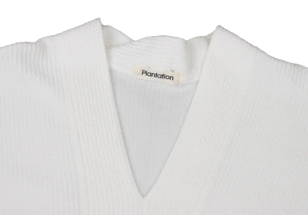 Plantation Cotton Ridge Weave V Neck T Shirt K-174721_004