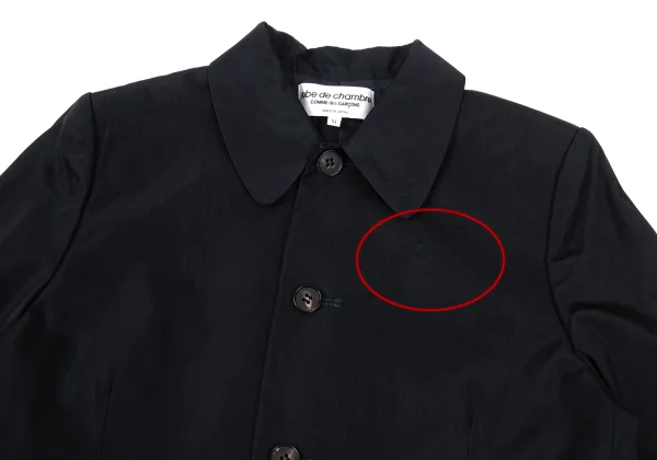 ローブドシャンブル コムデギャルソンrobe de chambre COMME des GARCONS フラットカラーシャイニージャケット 濃紺M K-174724_003