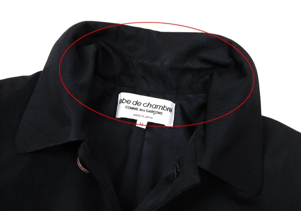 ローブドシャンブル コムデギャルソンrobe de chambre COMME des GARCONS フラットカラーシャイニージャケット 濃紺M K-174724_006