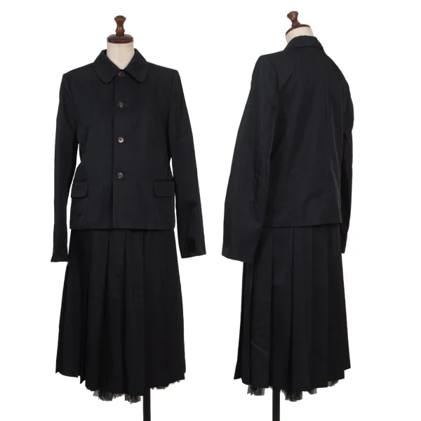 robe de chambre COMME des GARCONS Shiny Jacket & Pleats Skirt Navy M K-174726_001