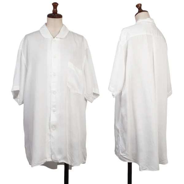 robe de chambre COMME des GARCONS Rayon Round Collar Shirt White S-M K-174740_001