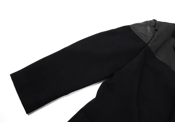 Yohji Yamamoto FEMME Leather Patchwork Wool Jacket K-174747_007