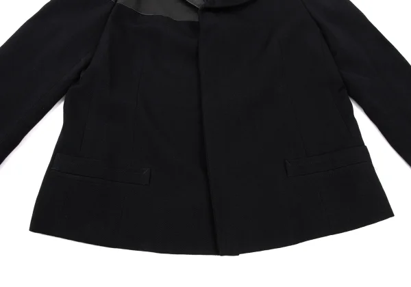 Yohji Yamamoto FEMME Leather Patchwork Wool Jacket K-174747_009